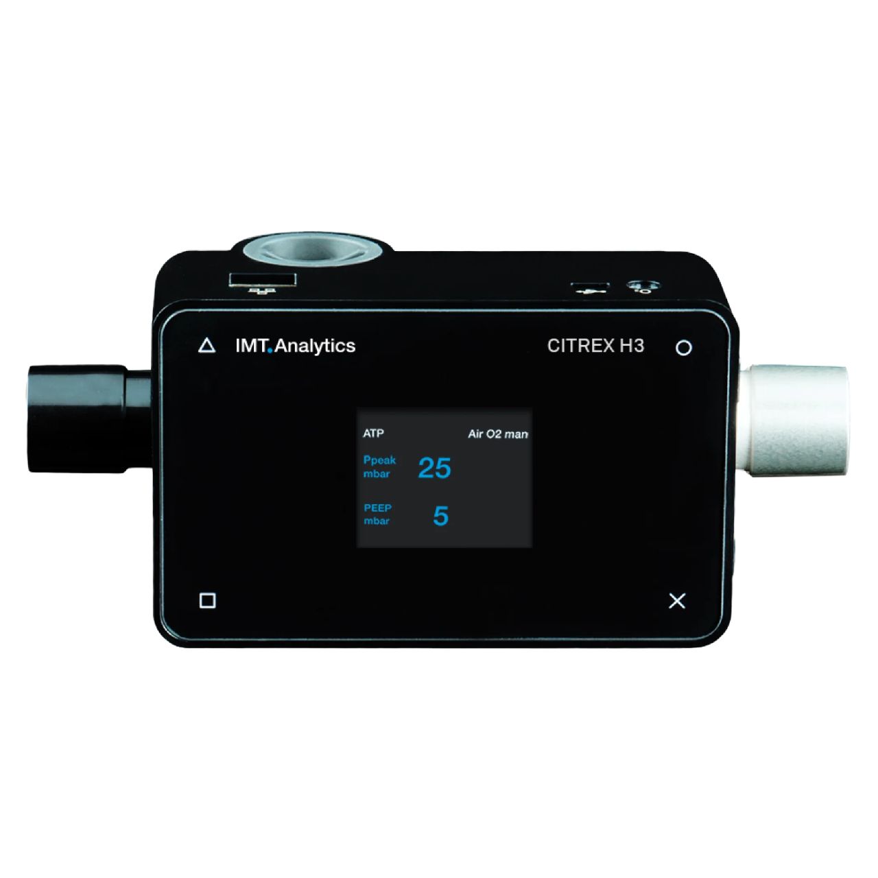 CITREX H3, analizador portátil de flujo, presión y volumen para pruebas y calibración de ventiladores, CPAP, BiPAP y máquinas de anestesia en Colombia