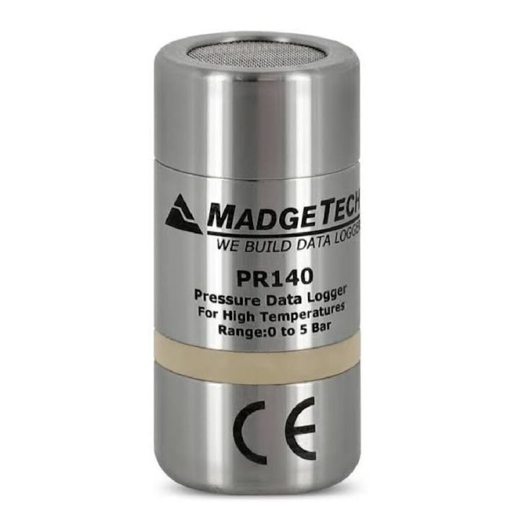 Registrador de datos de presión MadgeTech PR140, dispositivo sumergible de acero inoxidable para validación y mapeo de autoclaves hospitalarias y procesos de esterilización por vapor en Colombia. Datalogger.
