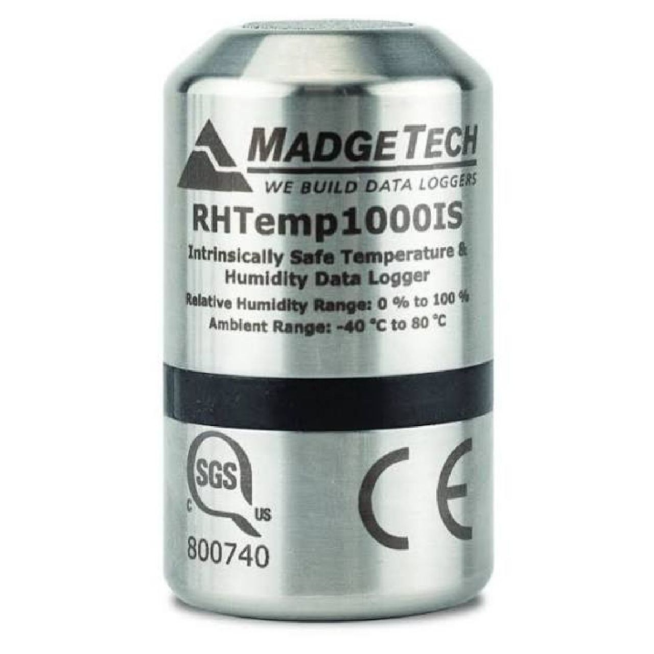 Datalogger RHTemp1000IS MadgeTech, intrínsecamente seguro, mide temperatura y humedad relativa para neveras biomédicas, bancos de sangre y cuartos limpios en Colombia