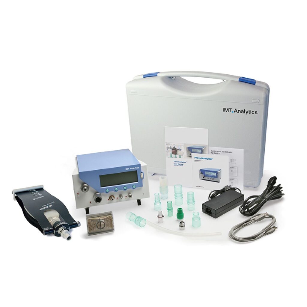 FlowAnalyser PF-300 Test Set, kit completo con maletín, SmartLung y accesorios para calibración de ventiladores y máquinas de anestesia en laboratorio, Colombia