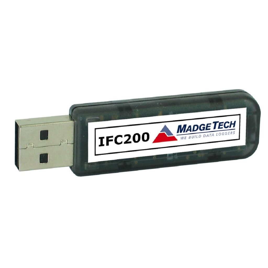 IFC200, cable interfaz USB MadgeTech para programación y descarga de datos de dataloggers Temp101A y RHTemp101A en Colombia