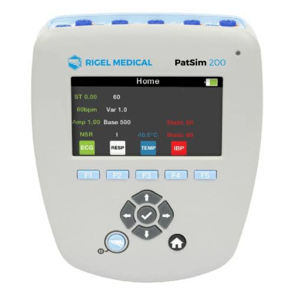 Rigel PatSim 200, simulador de paciente con ECG, respiración, temperatura e IBP para monitores multiparámetro en Colombia