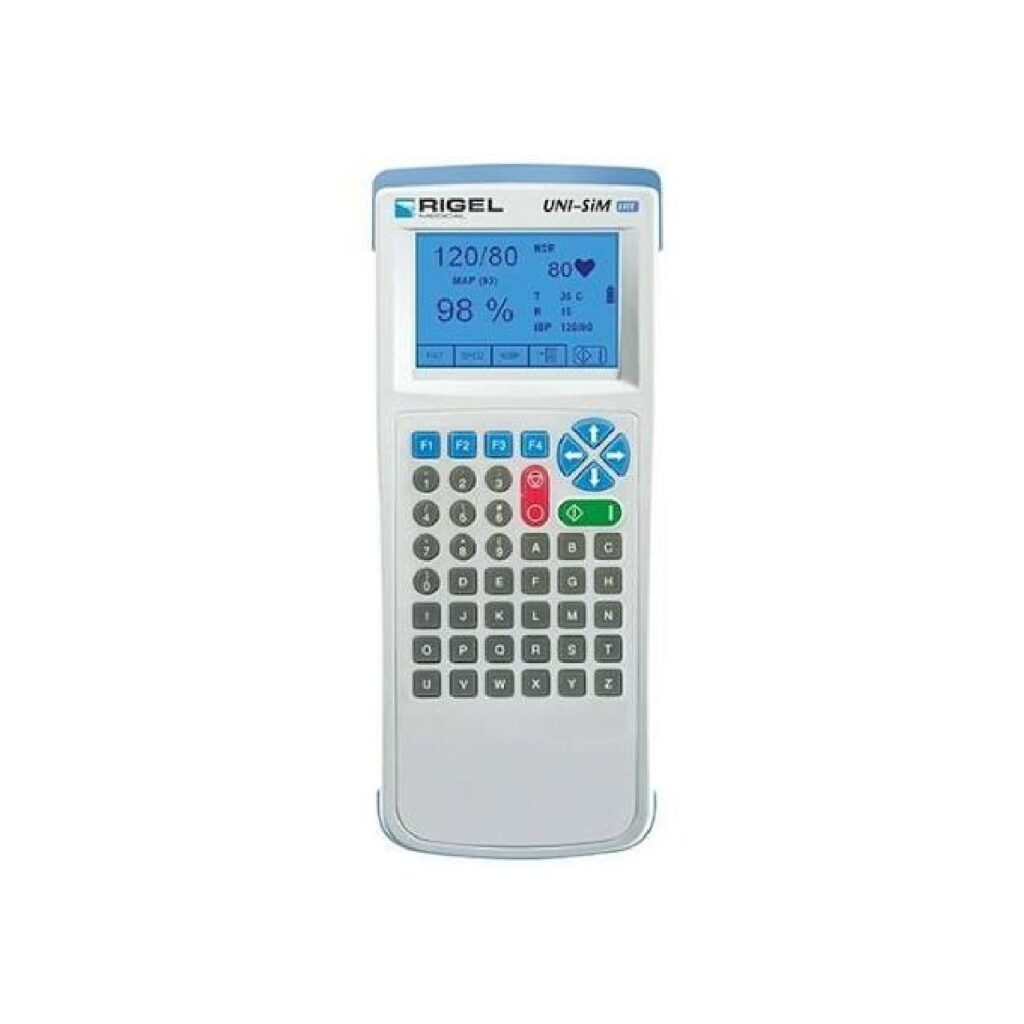 Rigel UNI-SIM LITE, simulador multiparámetro de paciente con ECG, respiración, temperatura e IBP para monitores de signos vitales en Colombia