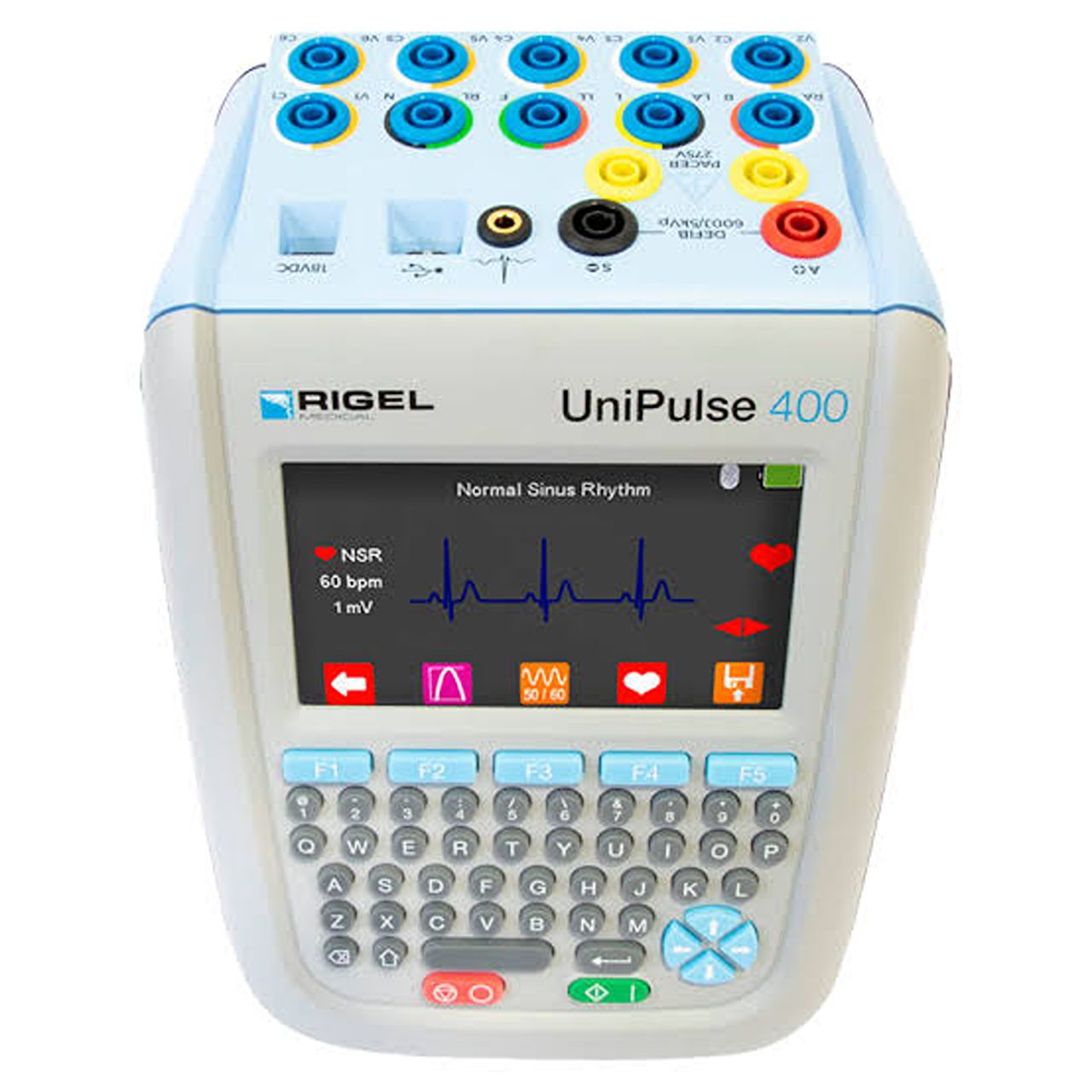 Rigel UniPulse 400, analizador de desfibriladores con función de marcapasos, energía descargada y sincronismo para DEA y cardioversores en Colombia