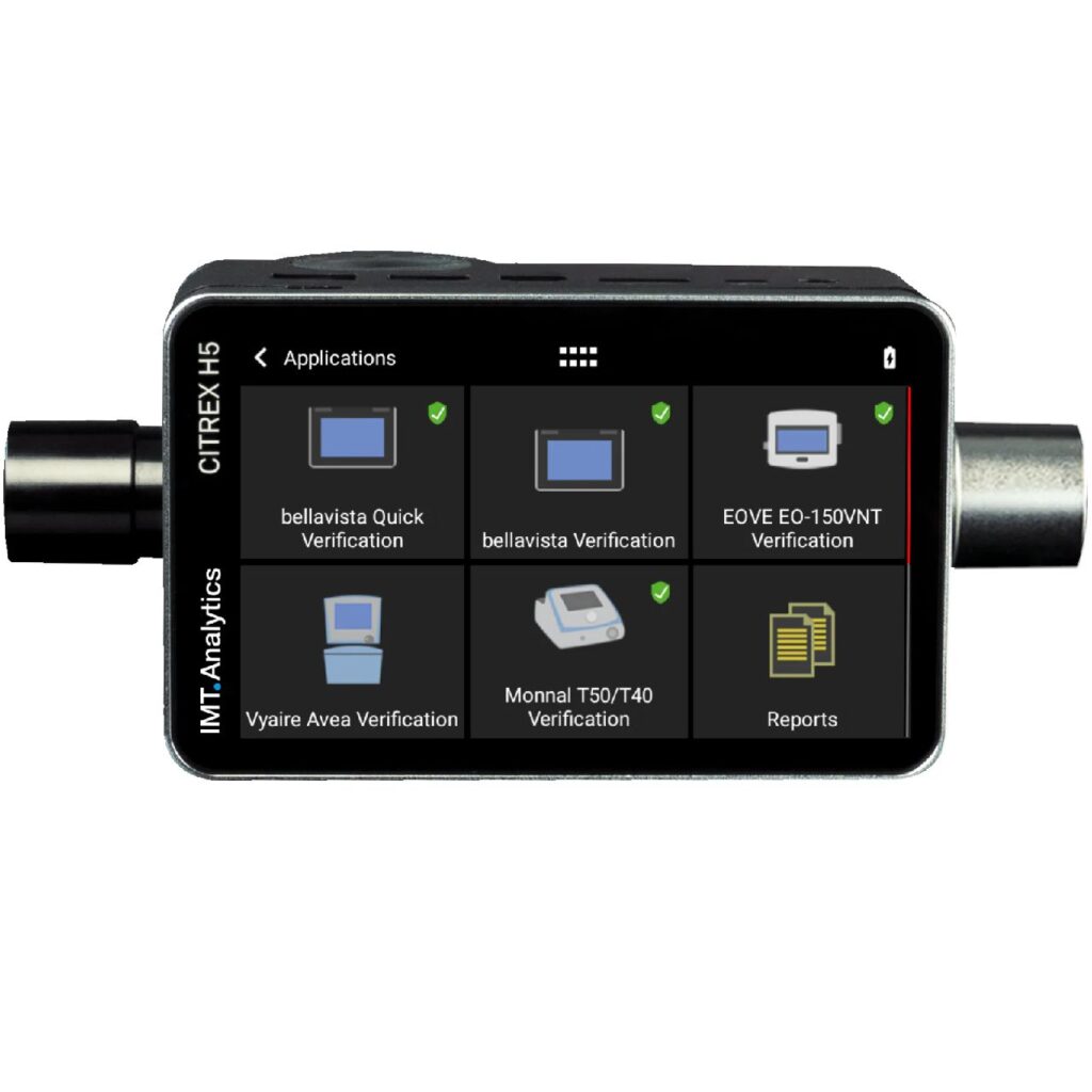 CITREX H5, analizador portátil de flujo y presión de gas para pruebas de ventiladores y equipos de anestesia, IMT Analytics