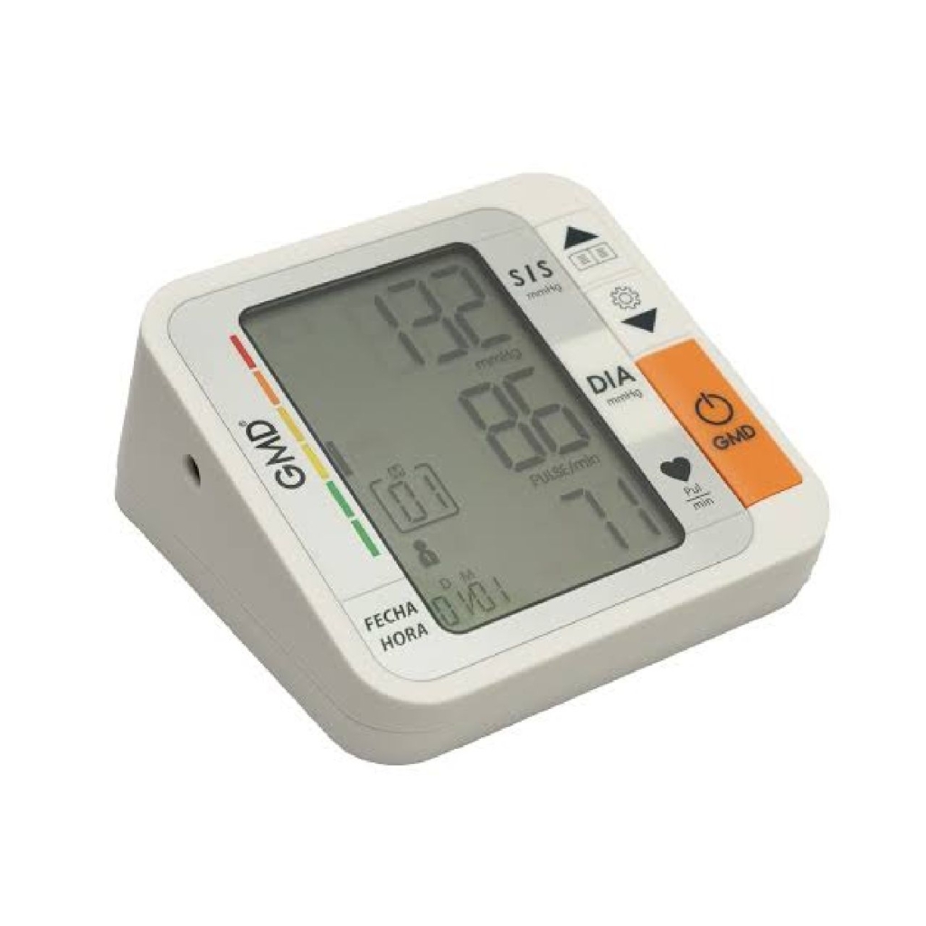Tensiómetro digital de brazo GMD KARDYO 100 con pantalla LCD grande, indicador OMS y botones MEM, SET y START/STOP - CMC Ingeniería Médica Cali Colombia